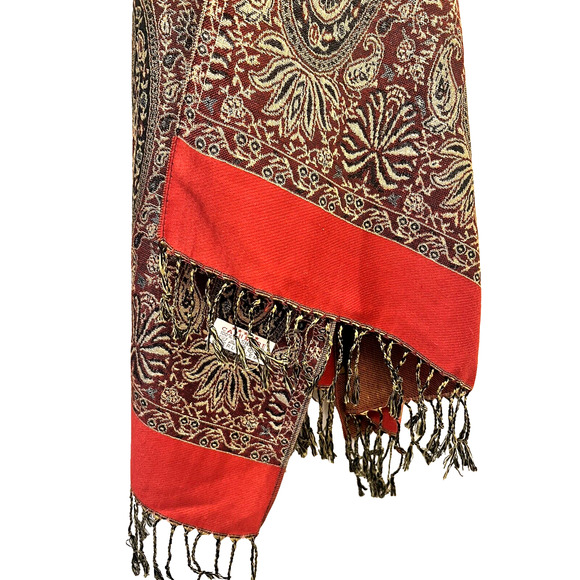 Jerusalem 100% Cashmere Large Scarf Shawl 78" x 30" Elegant Soft Warm NWOT - Picture 4 of 6